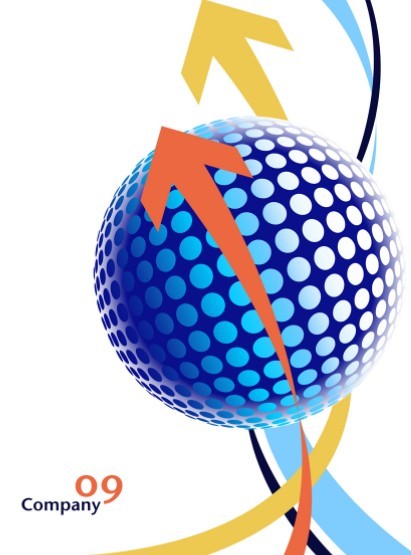 Abstract Globe and Arrow Background Vector