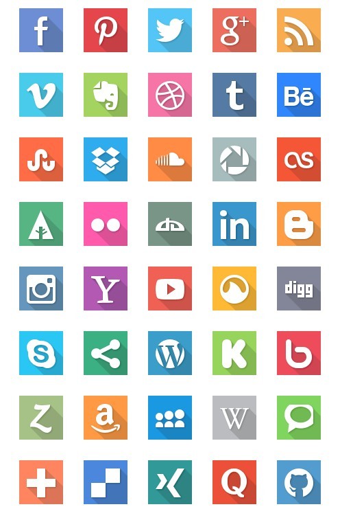 Social Media Flat Icons Pack