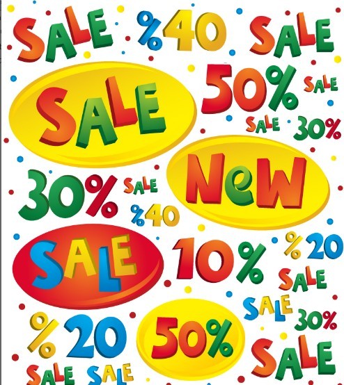 Vector Cartoon Sale and Discount Elements
