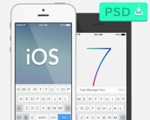 iOS 7 & Semi-Flat iPhone 5 Mockup PSD