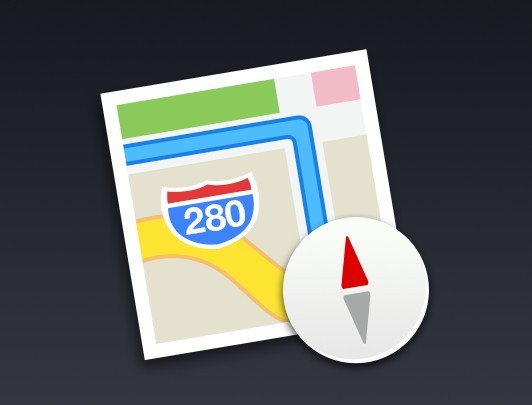 Flat Mac OS X Map Icon PSD