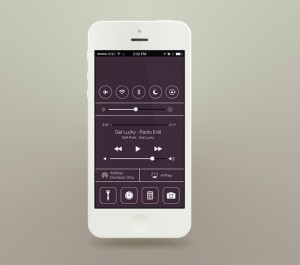 Flat iOS 7 Control Center Interface PSD