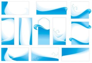 Set Of Vector Banners with Blue Wave Backgrounds