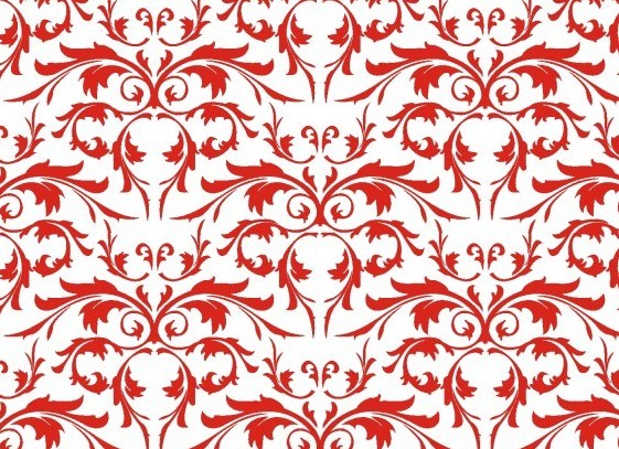 Simple Red Floral Patterns Vector