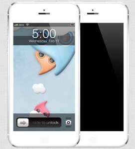 High Quality White iPhone 5 Template PSD