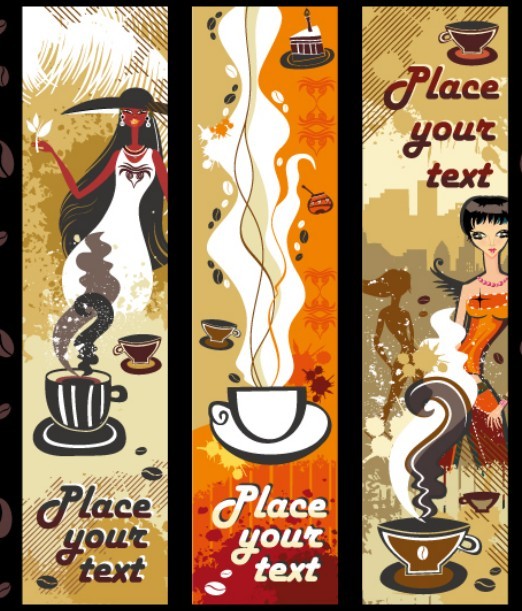 Set Of Vector Coffee and Beauty Banners