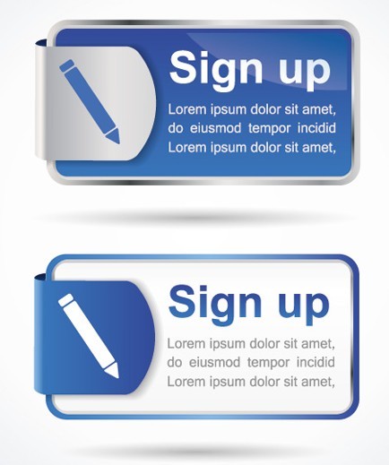 Stylish Vector Sign up Buttons & Labels 02