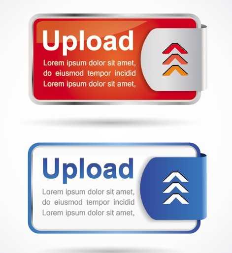 Stylish Vector Upload Buttons & Labels