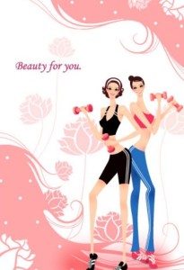 Yoga Girls with Fresh Floral Background Illustration Vector 04