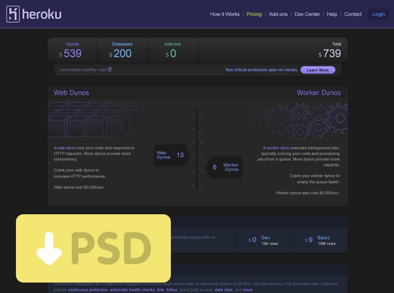 Dark and Purple Web UI Kit PSD