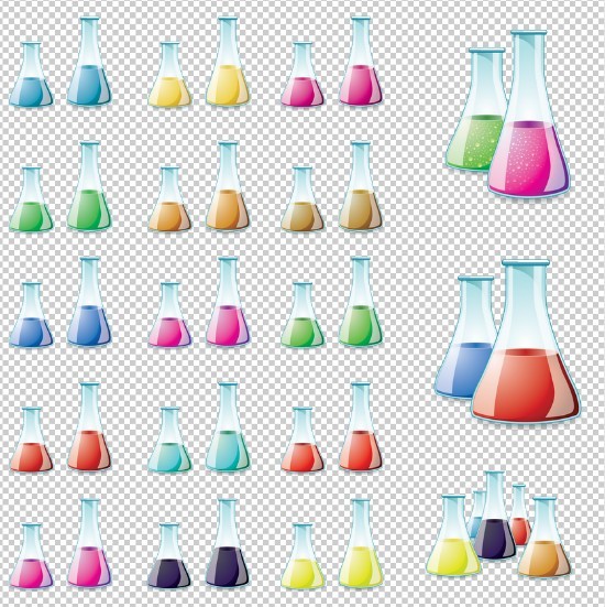 Glass Lab Bottles Vector