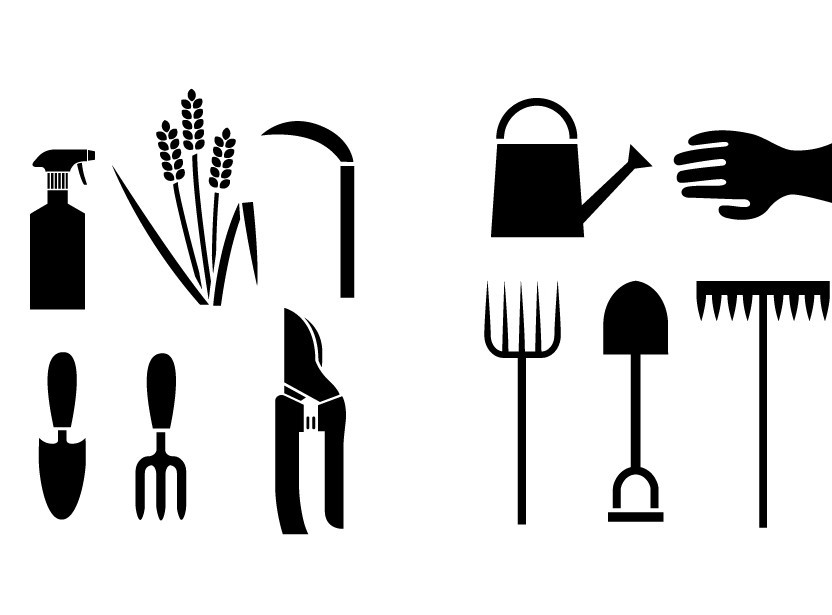 Black Agriculture Icons Vector