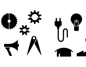 Black Industry Icons Set Vector