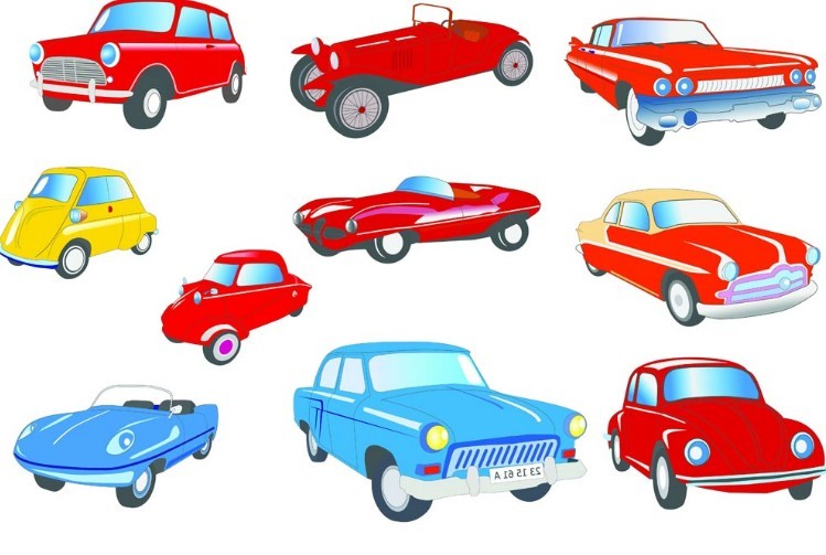 Cute Cartoon Transportation Icons Vector 02
