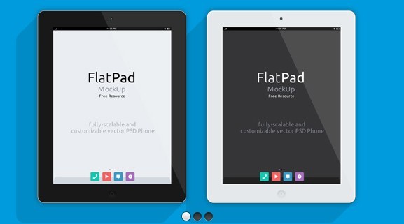Flat White and Black iPad Mockup PSD