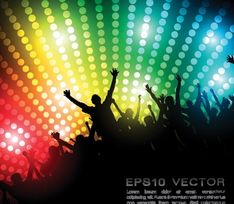 Vector Nightlife and Silhouetted Party People 05