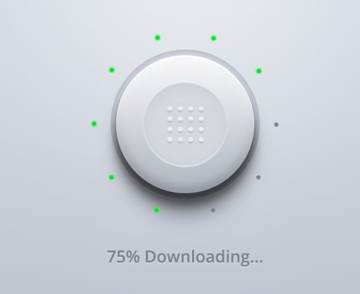 Circular Download Button with Progress Bar PSD