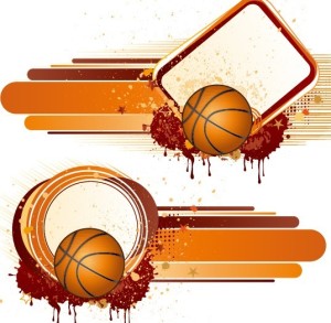 Vintage Grunge Splash Basketball Background Vector