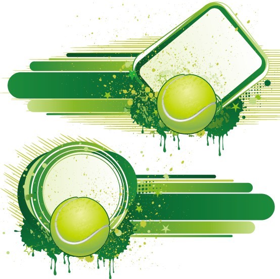 Vintage Grunge Splash Tennis Background Vector