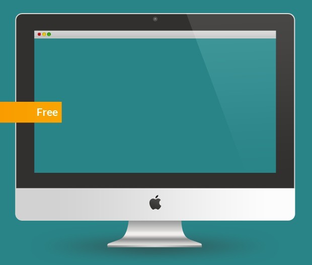App iMac PSD Mockup Template