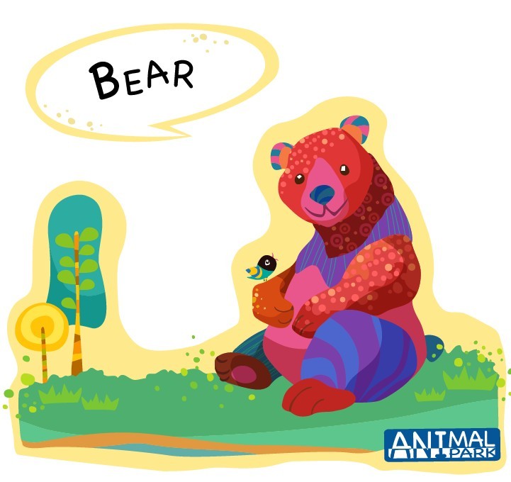 Cute Cartoon Bear Vector Illustration