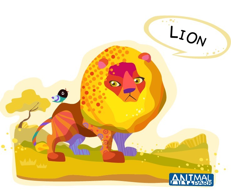 Cute Cartoon Lion Vector Illustration