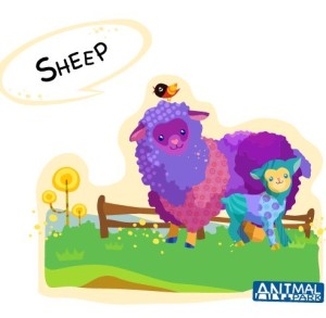 Cute Cartoon Sheep Vector Illustration