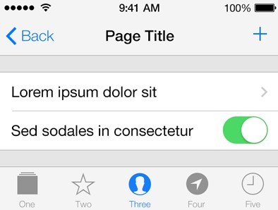 Minimal iOS 7 Interface PSD