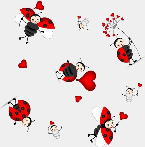 Set Of Cute Cartoon Insects Vector 03