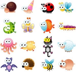 Set Of Vector Cute Cartoon Animals