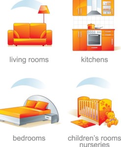 Set Of Vector Furniture Design Elements 01