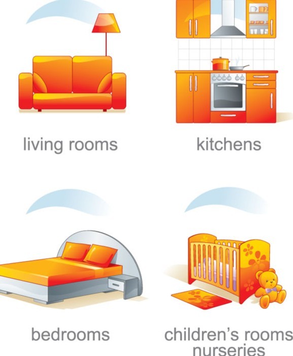 Set Of Vector Furniture Design Elements 01