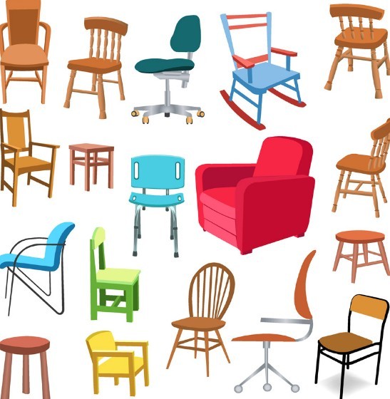 Set Of Vector Furniture Design Elements 03