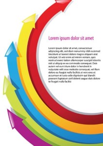 Colorful Abstract Curved Arrows Vector