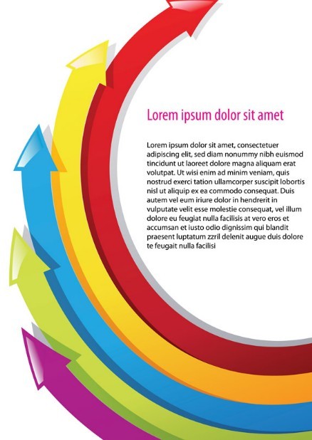 Colorful Abstract Curved Arrows Vector