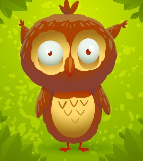 Cute Cartoon Owl Vector 02