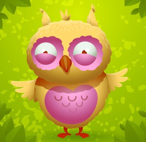 Cute Cartoon Owl Vector 03