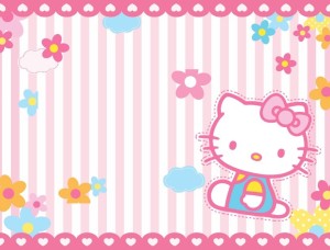 Pink Hello Kitty Stripe Background Vector