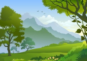 Vector Forest Landscape Illustration 01