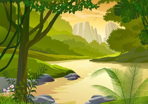 Vector Forest Landscape Illustration 02