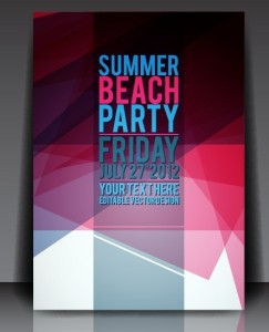 Vector Summer Beach Party Flyer Template 01