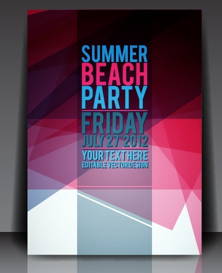 Vector Summer Beach Party Flyer Template 01