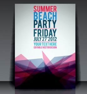 Vector Summer Beach Party Flyer Template 02