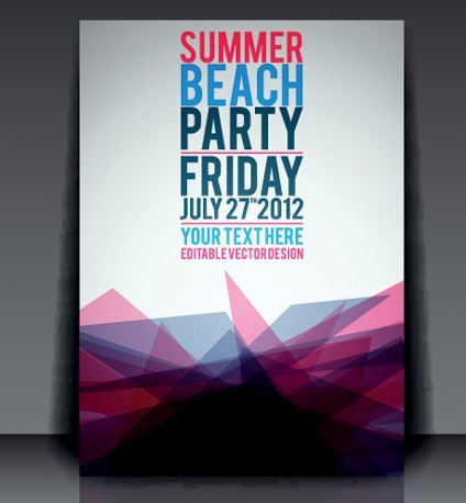 Vector Summer Beach Party Flyer Template 02