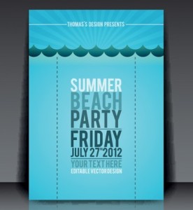 Vector Summer Beach Party Flyer Template 03
