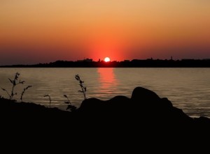 Vector Sunrise & Sunset At Sea 02