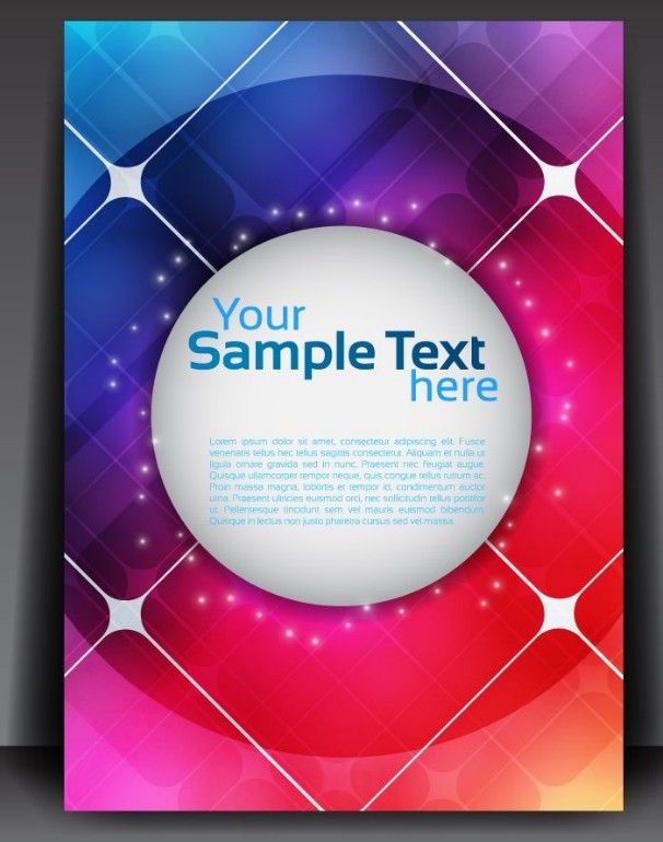 Free Fantastic Magazine Flyer Template with Colorful Abstract Background  Vector 02 - TitanUI