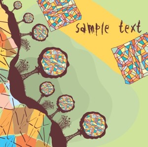 Hand Drawn Abstract Landscape Illustration Vector 01