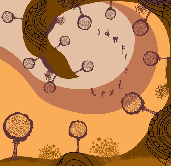 Hand Drawn Abstract Landscape Illustration Vector 02