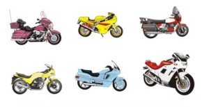 Set Of Simple Vector Motorcycle Icons